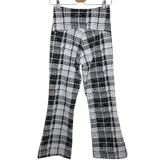 ONA by Yoon Chung Black White Plaid Kick Flare Pull On Pants Small - Picture 2 of 10